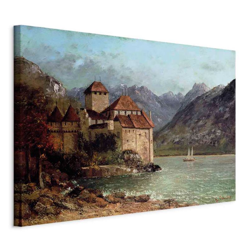 Obraz Artgeist Zamek Chillon 90 x 60 cm płótno włoskie 1 szt