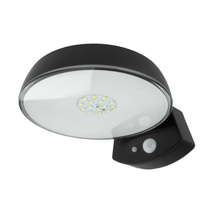 Kinkiet solarny z czujnikiem Ecolight Kinkiet Solarny czarny LED 4000K 180lm IP65 wym: 6,4 x 14,5 x 17,5 cm - 1 szt.