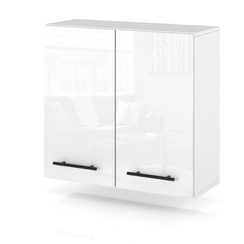 Szafka Kuchenna Hurtownia-Mebli Wisząca W80 sPremium 80cm Biały Mat Biały Połysk 80x32x72 cm 1szt.