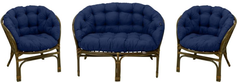 Poduszka na meble rattanowe wiklinowe AMPO zestaw granatowy 1 szt.