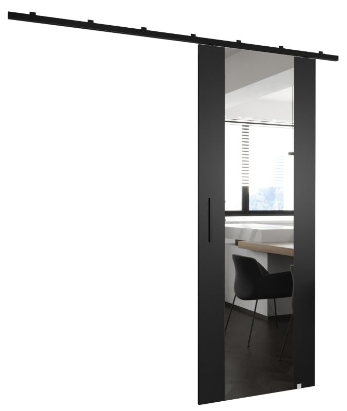 Drzwi przesuwne naścienne Abiks ZONDA II 70 czarny mat 1 szt.