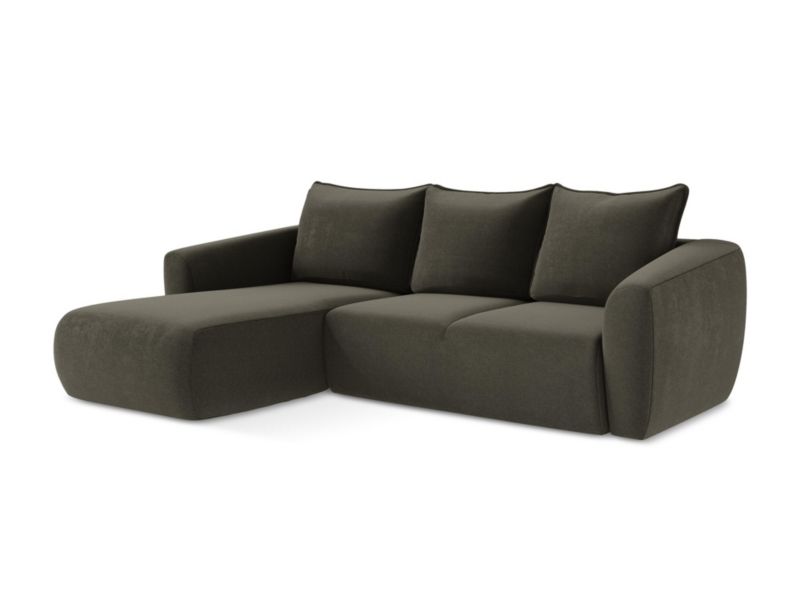 Narożnik lewostronny z funkcją spania LaMiaSofa PISA z tkaniny strukturalnej 255x165 cm kreci 1 szt.