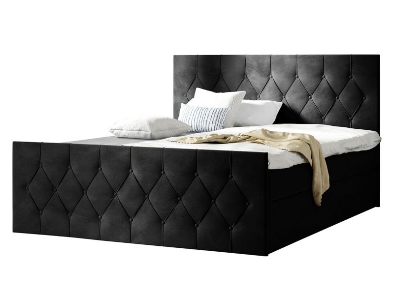 Łóżko kontynentalne MIRJAN 24 Sky Lux 140x200 czarny 1 szt.