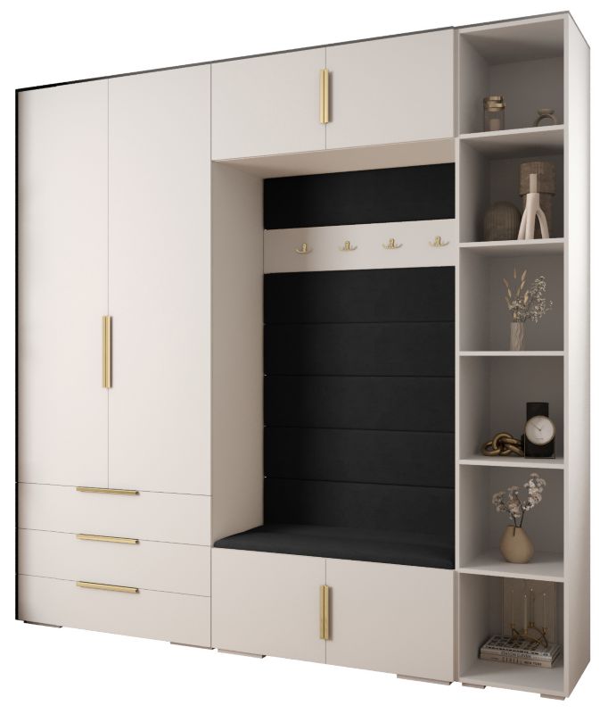 Garderoba do przedpokoju Abiks INOVA 1 Z10 biały+złoty+manila18 1szt.