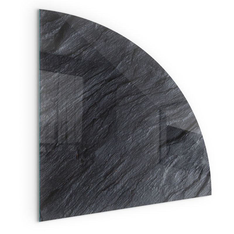 Szklana Podkładka Pod Kominek Ćwiartka Wallfluent 100x100 cm Struktura kamiennej faktury 1 szt.