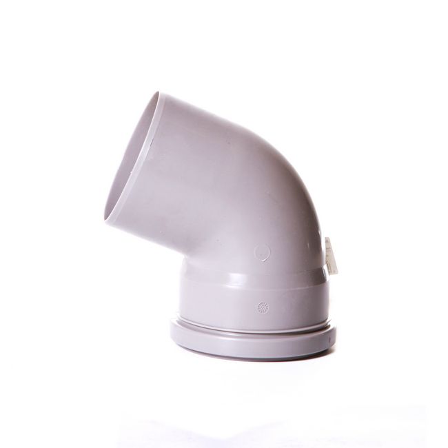 Kolano kanalizacyjne Pipelife 67° 110 mm szare