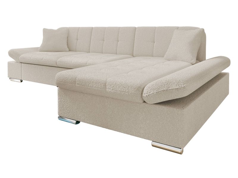 Narożnik z funkcją spania MIRJAN 24 Malwi Premium prawy jasnobeżowa bukla 1 szt.