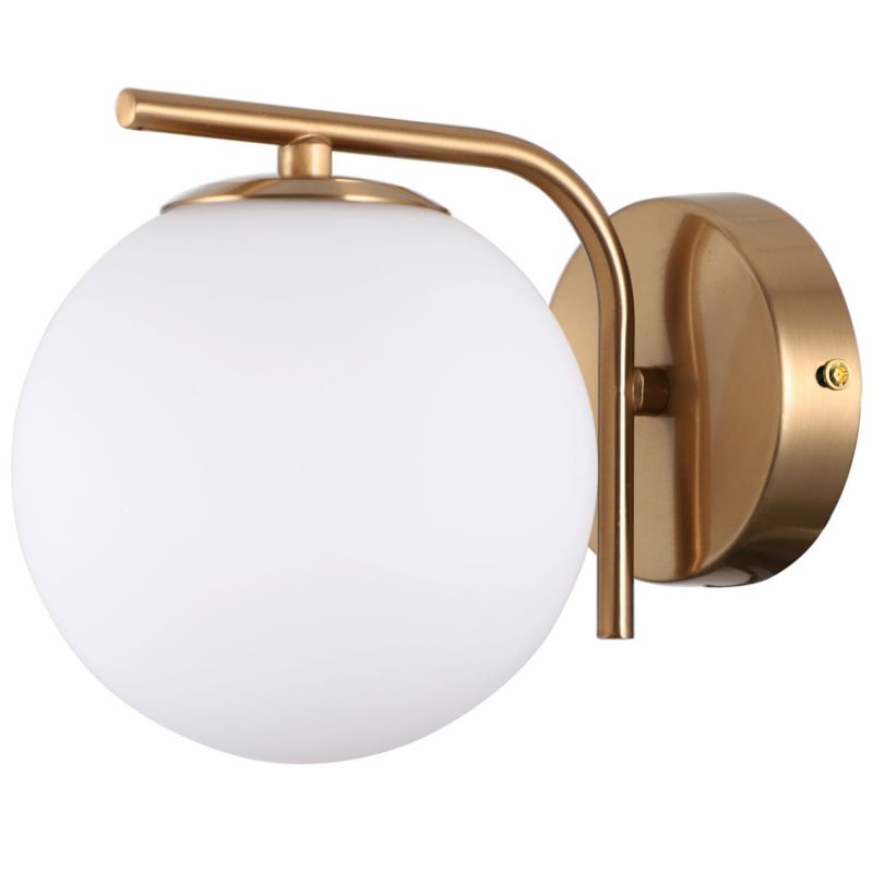 Kinkiet ścienny Italux Raddi mosiądz-złoty-biały styl nowoczesny 1 x G9 x IP20 wym: 17 x 15 x 19 cm - 1 szt.