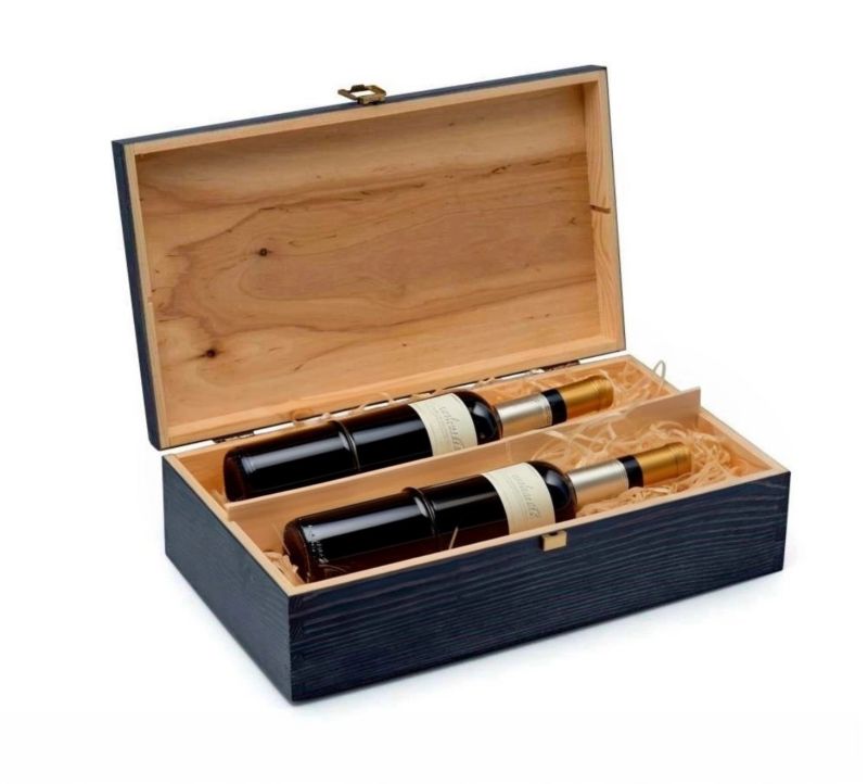 Drewniane pudełko na wino Neopak K-982 EX Niebieskie 1 szt.