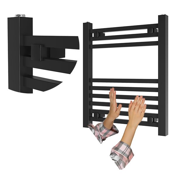 Grzejnik Łazienkowy Granitan Bergen 60/50cm Czarny Kaloryfer Drabinkowy 1kpl.