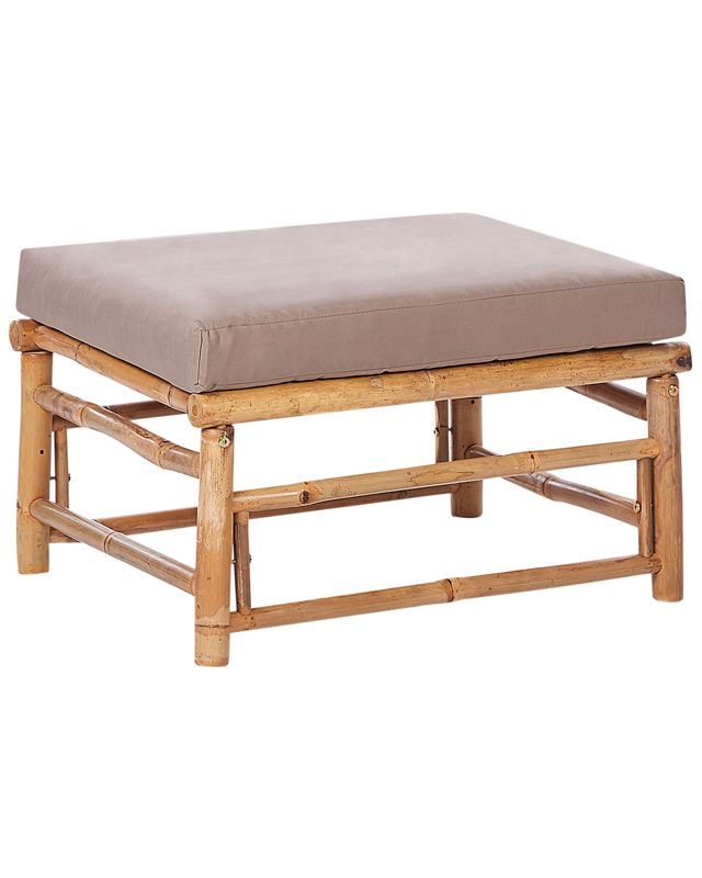 Otomana ogrodowa Cerreto Drewno bambusowe Beżowoszary 1 szt.