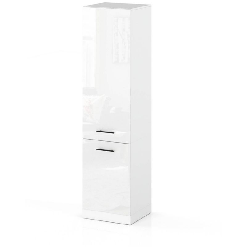 Szafka Kuchenna Hurtownia-Mebli Stojąca Słupek S60 sPremium 60cm Biały Mat Biały Połysk 60x58x211 cm 1szt.