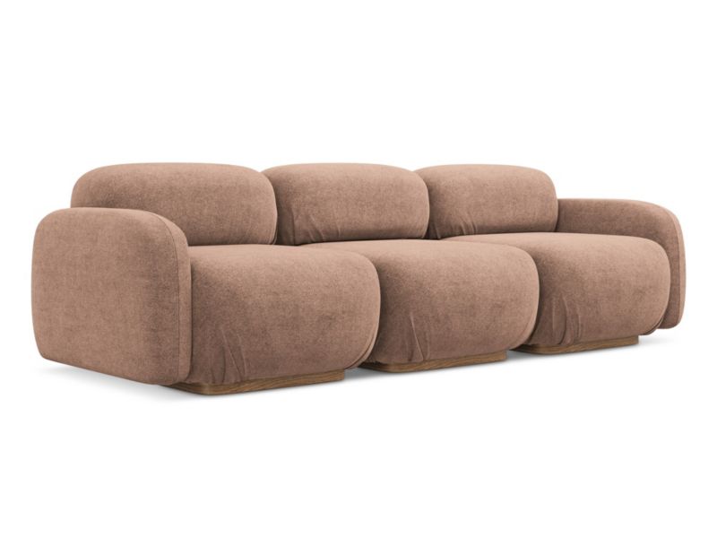 4-osobowa kanapa modułowa LaMiaSofa CATANIA z tkaniny bouclé 270x95 cm brudny róż 1 szt.