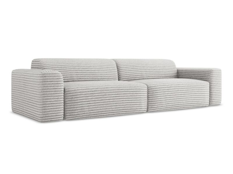 4-osobowa kanapa modułowa LaMiaSofa BOVA z tkaniny sztruksowej 300x104 cm jasny szary 1 szt.