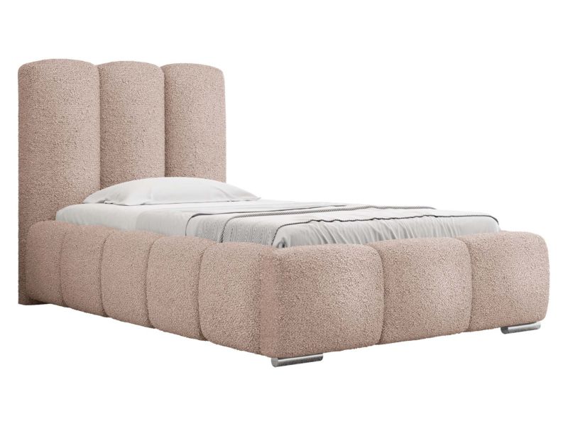 Łóżko tapicerowane MIRJAN 24 Wizko Boucle 90x200 zgaszony róż 1 szt.