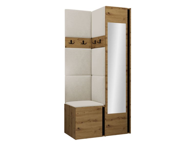 Garderoba MIRJAN 24 Orion XXV dąb artisan/czarny + beżowy 1 kpl.