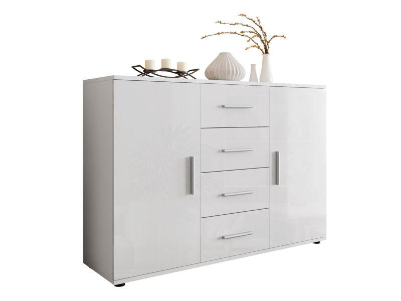 Komoda MIRJAN 24 Uni biały / biały połysk 1 szt.