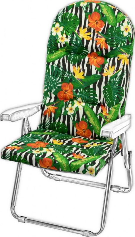 Poduszka na leżak bez podnóżka AMPO zielony czarny biały 1 szt.