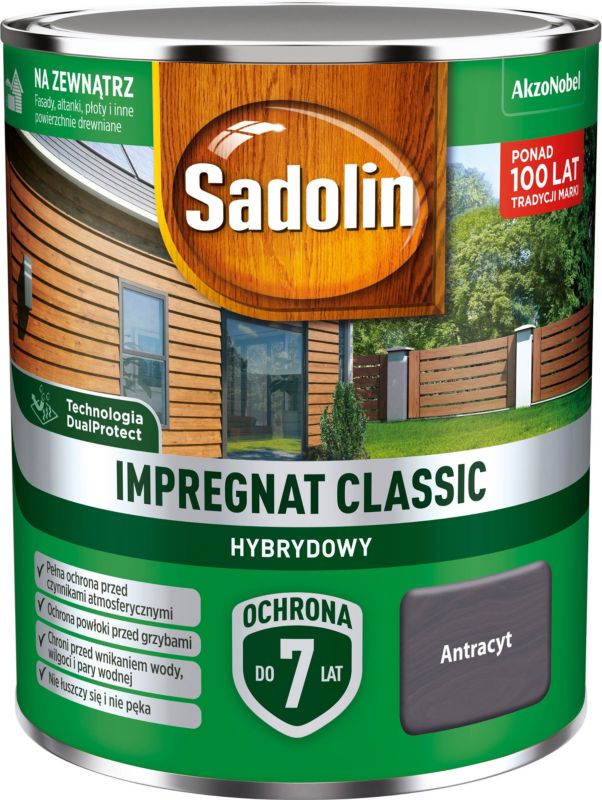 Impregnat do drewna Sadolin Hybrydowy antracyt 0,75 l