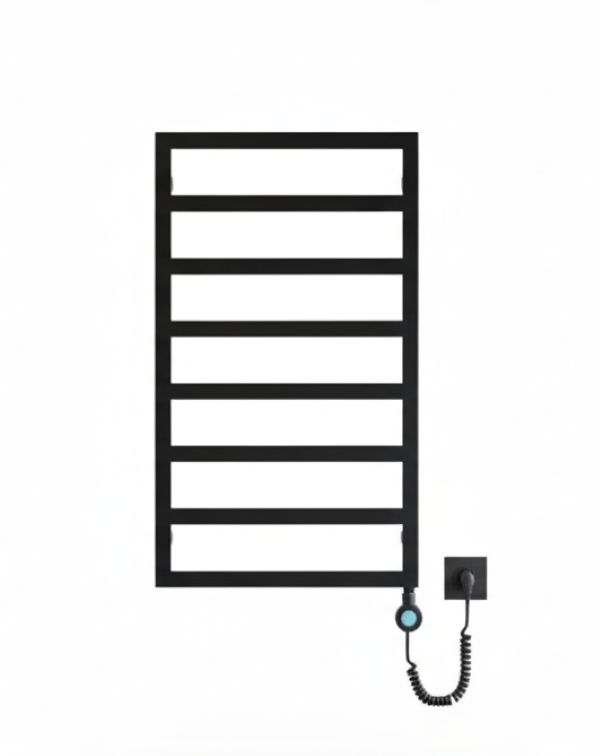 Grzejnik łazienkowy elekryczny LUXRAD Atria Elektro 87x50 cm czarny mat str grzałka 200W 1 szt