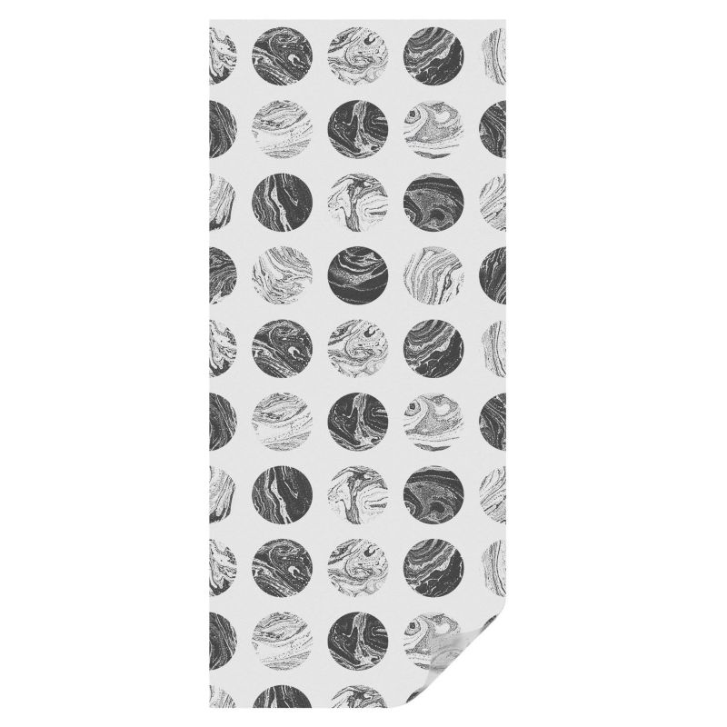 Folia Witrażowa Tulup 50x116 cm Samoprzylepna na Okno Marmurowe okręgi powtarzalne harmonijne 1 rol.