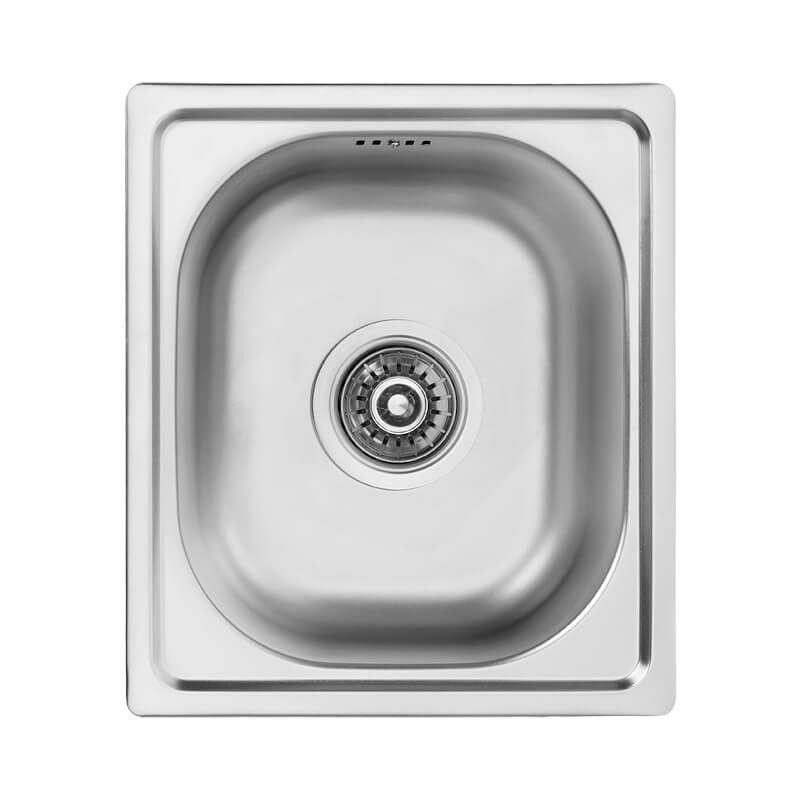 Zlewozmywak Jednokomorowy, Kuchinox, Inox, Mika, Stal, 33x38cm, z syfonem, 1szt