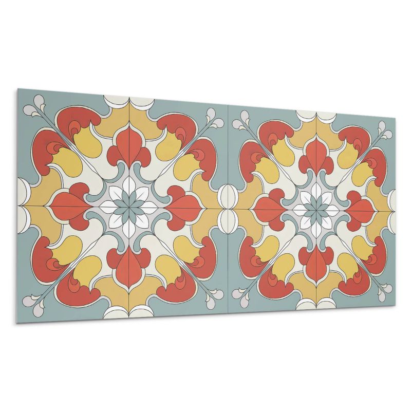 Kafelki samoprzylepne Wallfluent 40x20 cm Mandala z kwiatowymi detalami 10 szt.