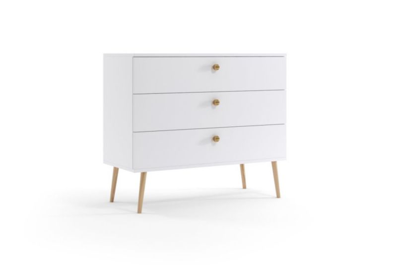 Komoda Melimeble LEBEL 2 z szufladami 100cm biała mat 1 szt.