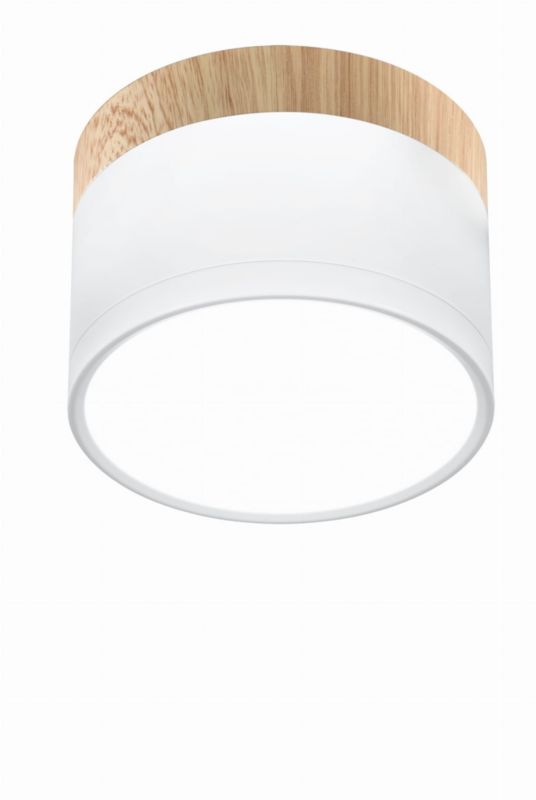 Spot Candellux Tuba biały jasne drewno LED 9W 4000K 590lm IP20 wym: 8,8 x 8,8 cm aluminium - 1 szt.