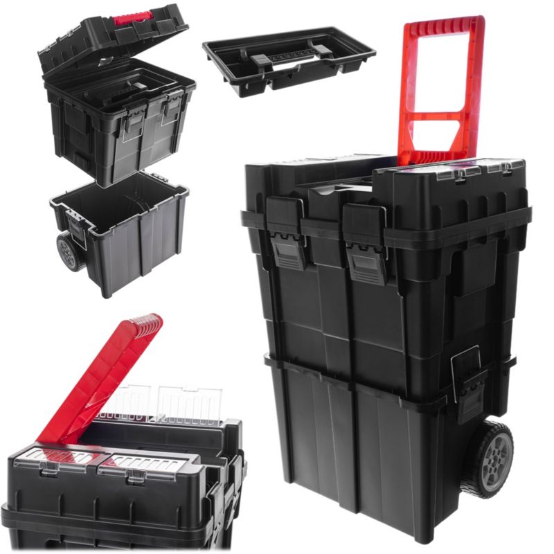 Skrzynka Narzędziowa KADAX Na Kółkach Skrzynia Walizka Warsztatowa Modułowa Duża 1szt.