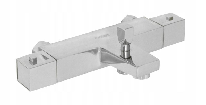 Bateria wannowa ścienna Estiva KOBA termostatyczna srebrna 1 szt.