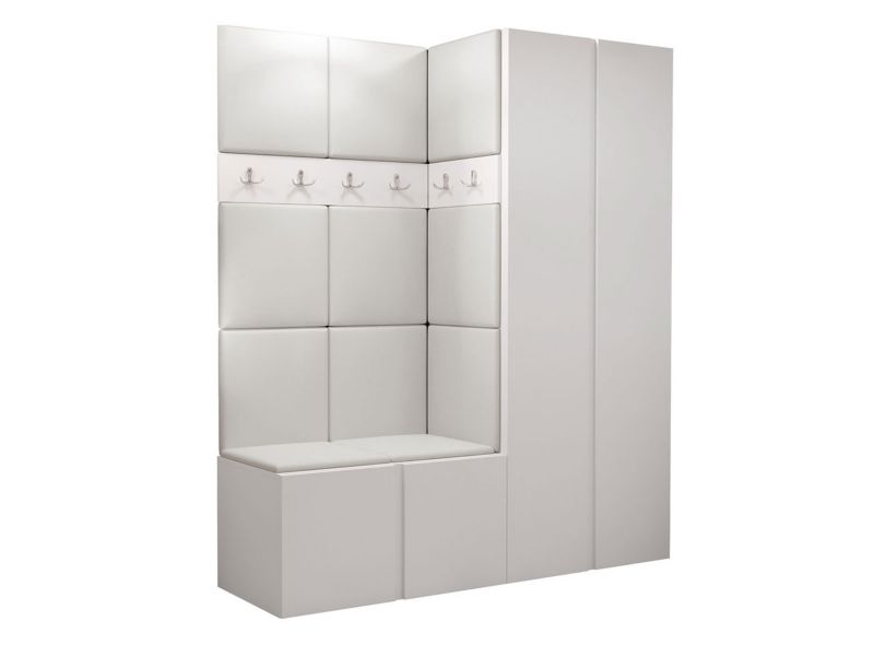 Garderoba MIRJAN 24 Orion III biały + biała ekoskóra 1 kpl.