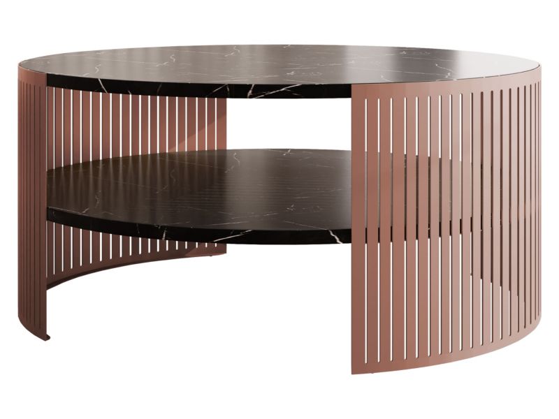 Stolik kawowy MIRJAN 24 Fikoli miedziany/black pietra grigia 1 szt.