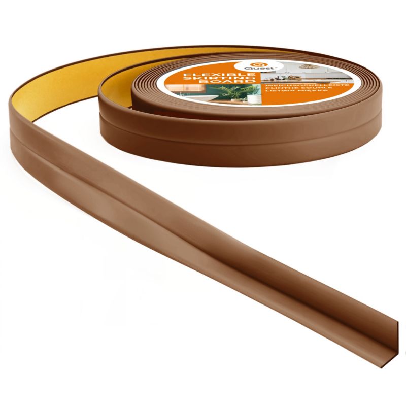 Listwa wykończeniowa PCV 10x10 mm, samoprzylepna, elastyczna, miękka taśma dekoracyjna, brąz, 5 m