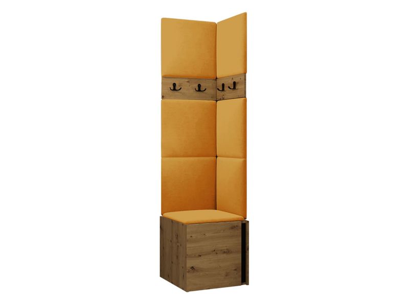 Garderoba MIRJAN 24 Orion XXI dąb artisan/czarny + żółty 1 kpl.