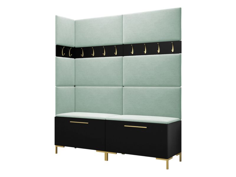 Garderoba MIRJAN 24 Zilion V czarny + miętowy 1 kpl.