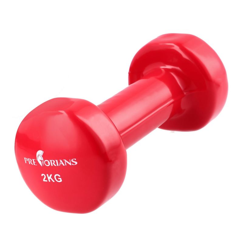 Hantelek żeliwny Pretorians o wadze 2 kg ciężarek winylowy fitness 1 szt.