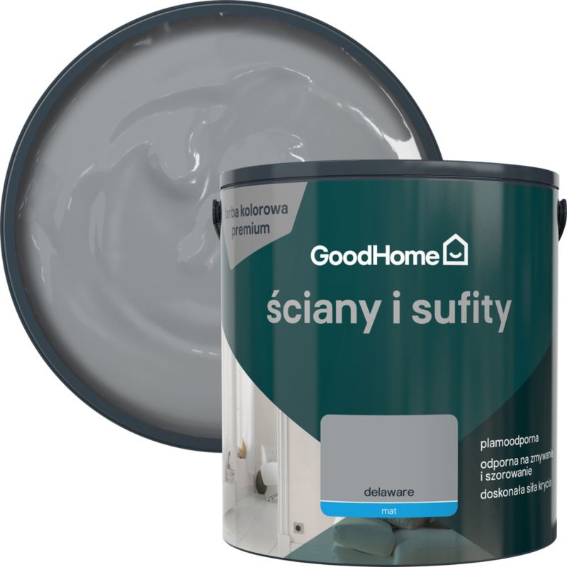Farba plamoodporna GoodHome Premium Ściany i Sufity delaware 5 l