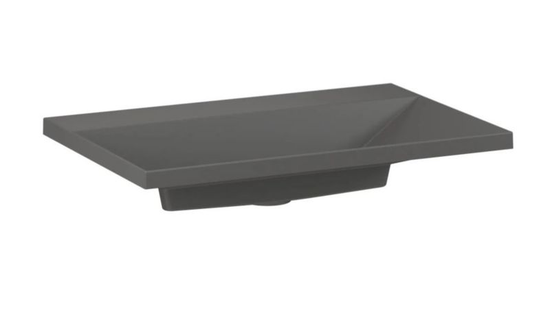 Umywalka wpuszczana KROFAM EDGE 70 cm beton mat kwarcowa bez otworu na baterię 1 szt.