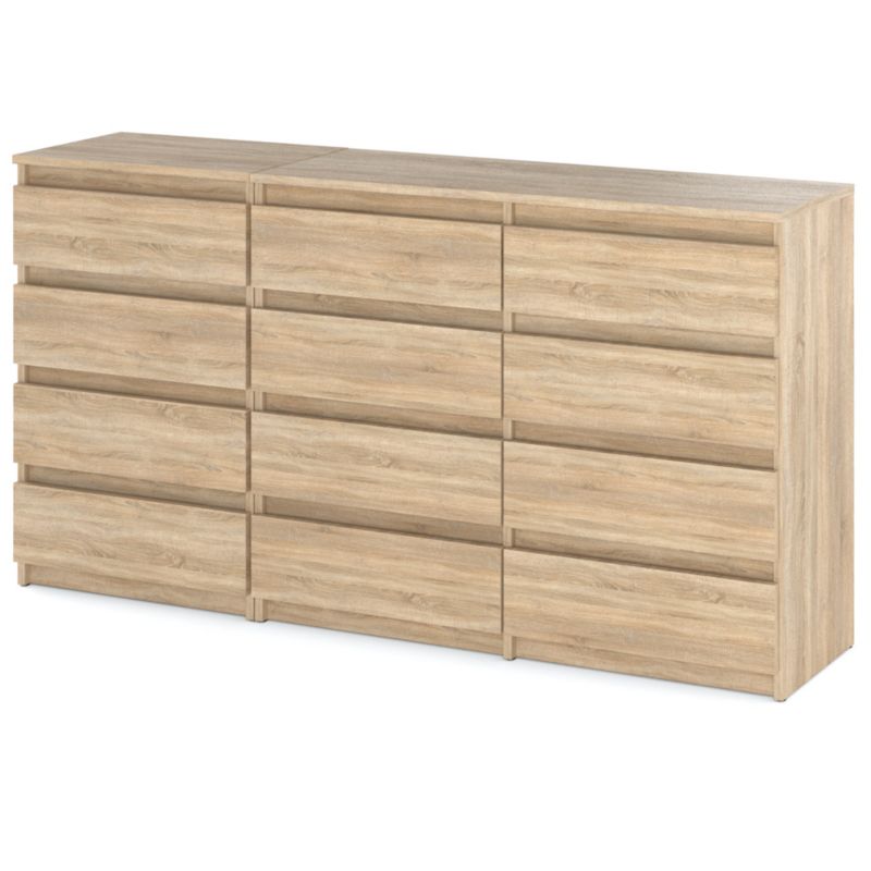 Komoda Hurtownia-Mebli Szuflady 12 Zestaw komód Hugo 84 180cm Dąb Sonoma Dąb Sonoma 180x33.5x92.5 cm 1szt.