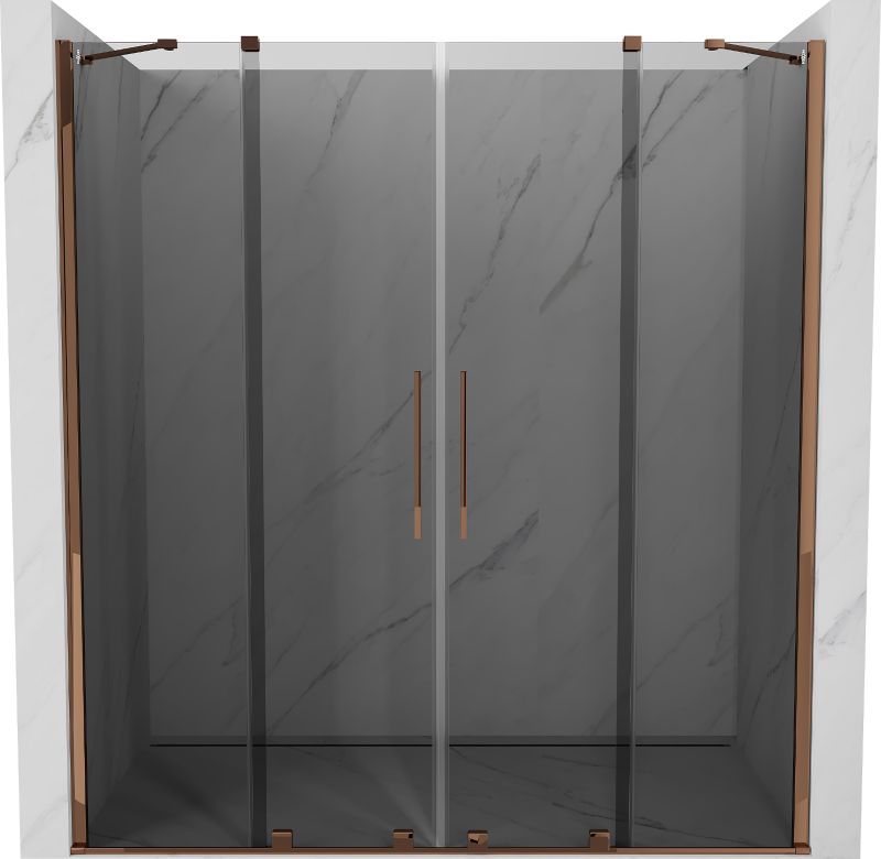 Drzwi prysznicowe Mexen Velar grafit różowe złoto 180x200 cm 1 szt.