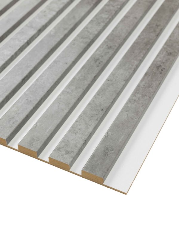 Lamele Ścienne na Białym Filcu SunWood Panele Dekoracyjne Loft Beton 275x46 1 szt.