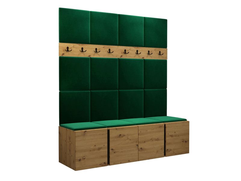 Garderoba MIRJAN 24 Orion V dąb artisan/czarny + butelkowa zieleń 1 kpl.