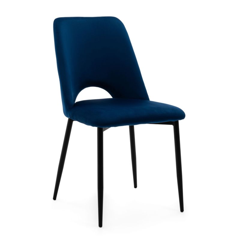 Krzesło tapicerowane New Home ORO granatowe welurowe 1 szt.