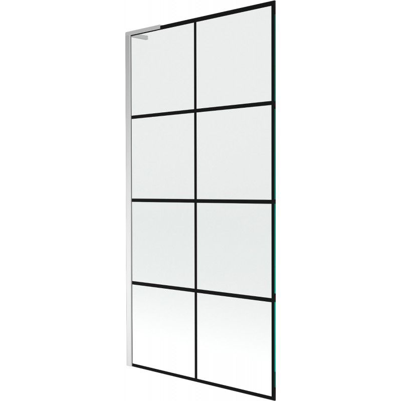 Parawan wannowy Mexen Next L czarny wzór 90x150 cm 1 szt.