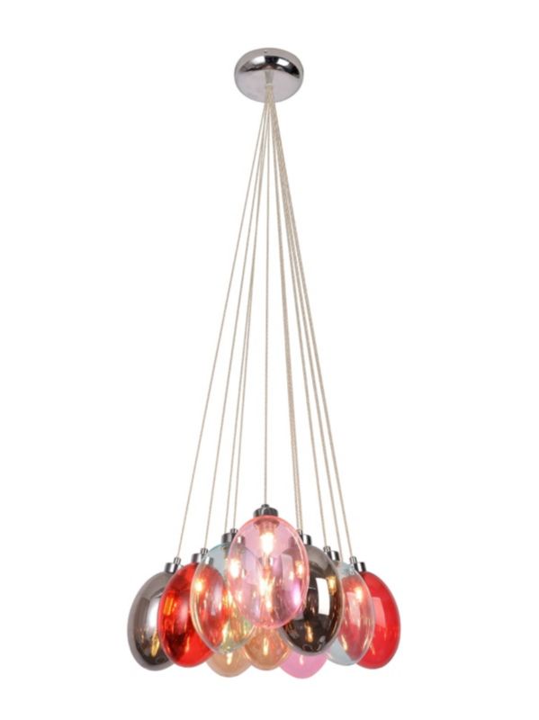 Lampa sufitowa wisząca Candellux Lukka chromowana-wielokolorowy wym: 110 x 42 x 42 cm 10xG9 x 10W 1 szt.