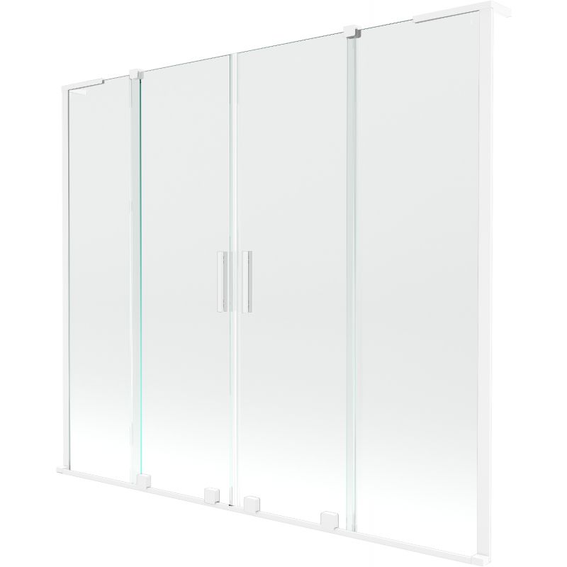 Parawan nawannowy ruchomy Mexen Velar L biały transparent 180x150 cm 1 szt.