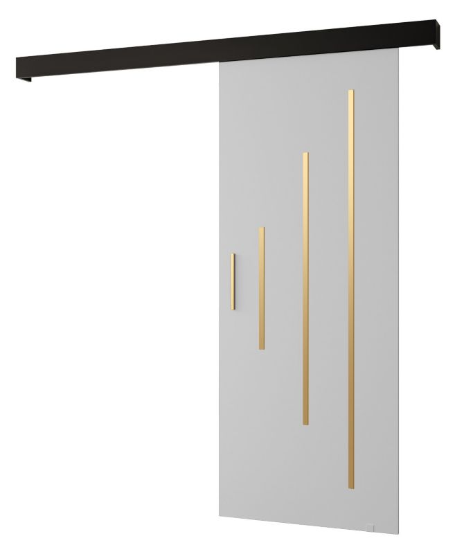 Drzwi przesuwne naścienne Abiks SALWADOR Y 70 biały mat + czarny mat + złoty 1 szt.