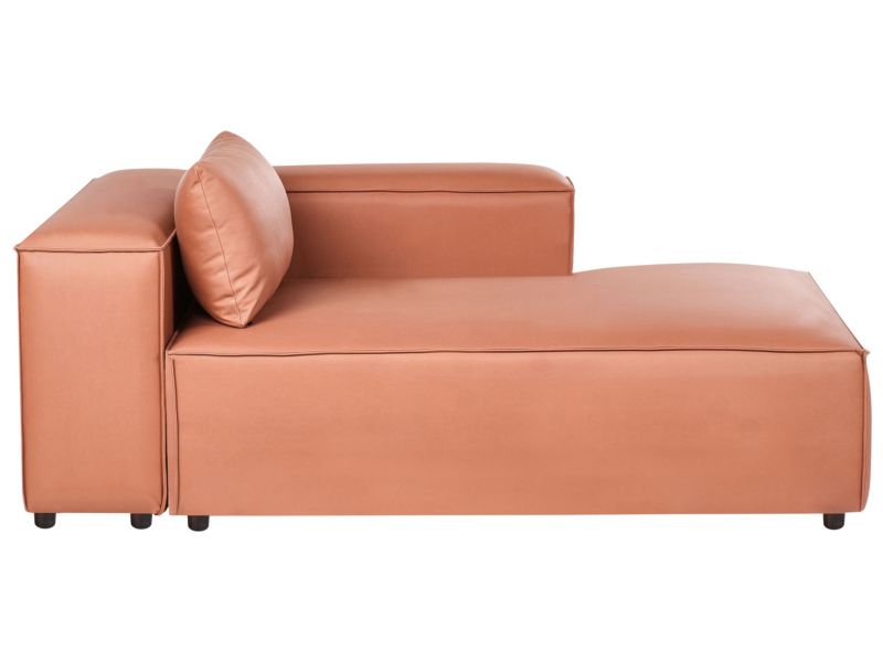 Szezlong lewostronny Brande Ekoskóra Złoty brąz 1 szt.