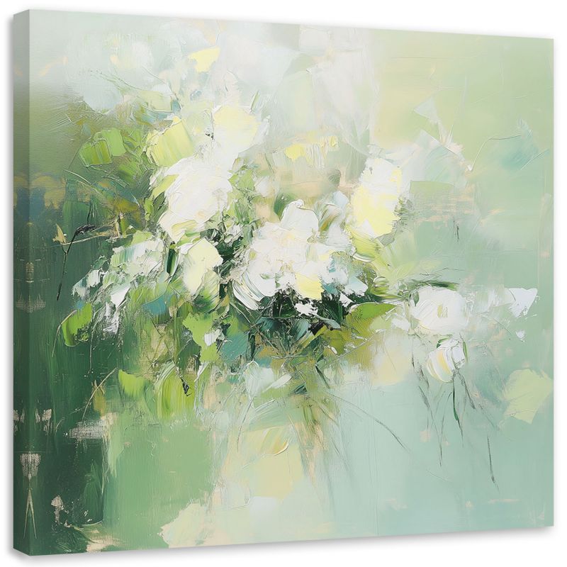 Obraz na płótnie Feeby Pastelowa Zielona Abstrakcja 40x40cm 1szt